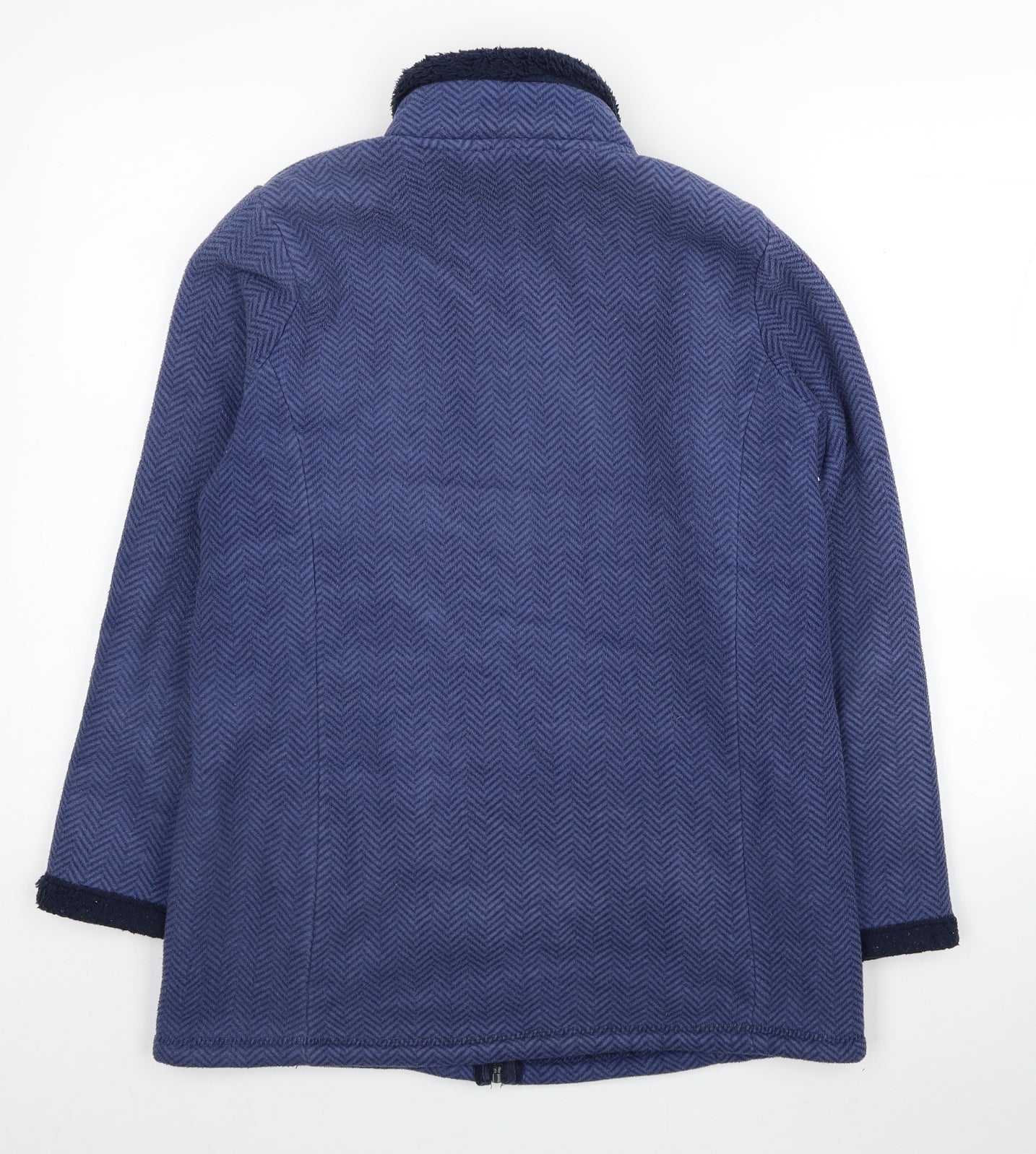 Bonmarché Womens Blue Geometric Polyester Full Zip Sweatshirt Size S Zip