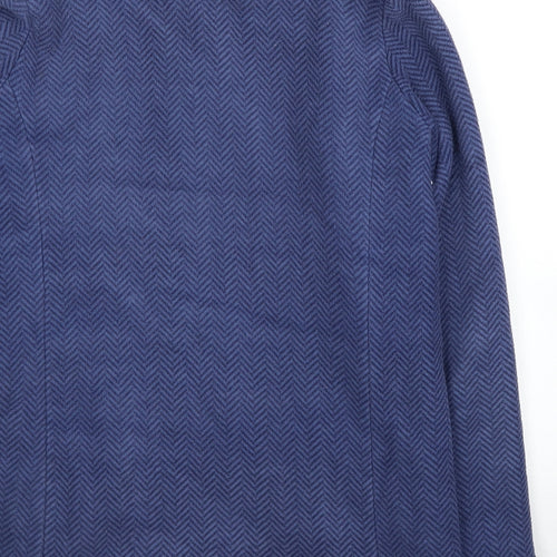 Bonmarché Womens Blue Geometric Polyester Full Zip Sweatshirt Size S Zip