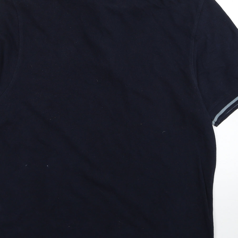 Burton Mens Blue Cotton Polo Size M Collared Pullover