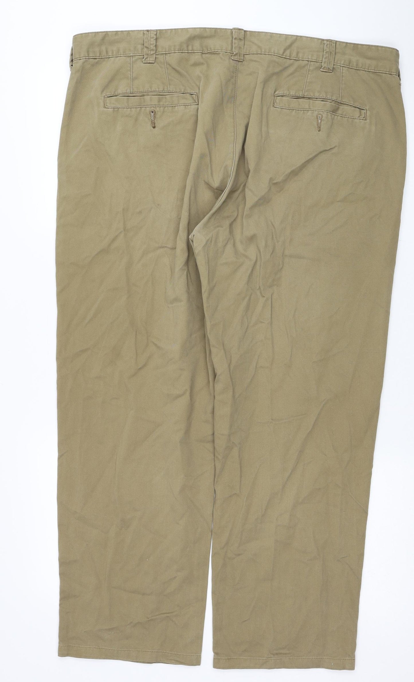 Easy Mens Beige Cotton Chino Trousers Size 40 in L30 in Regular Zip