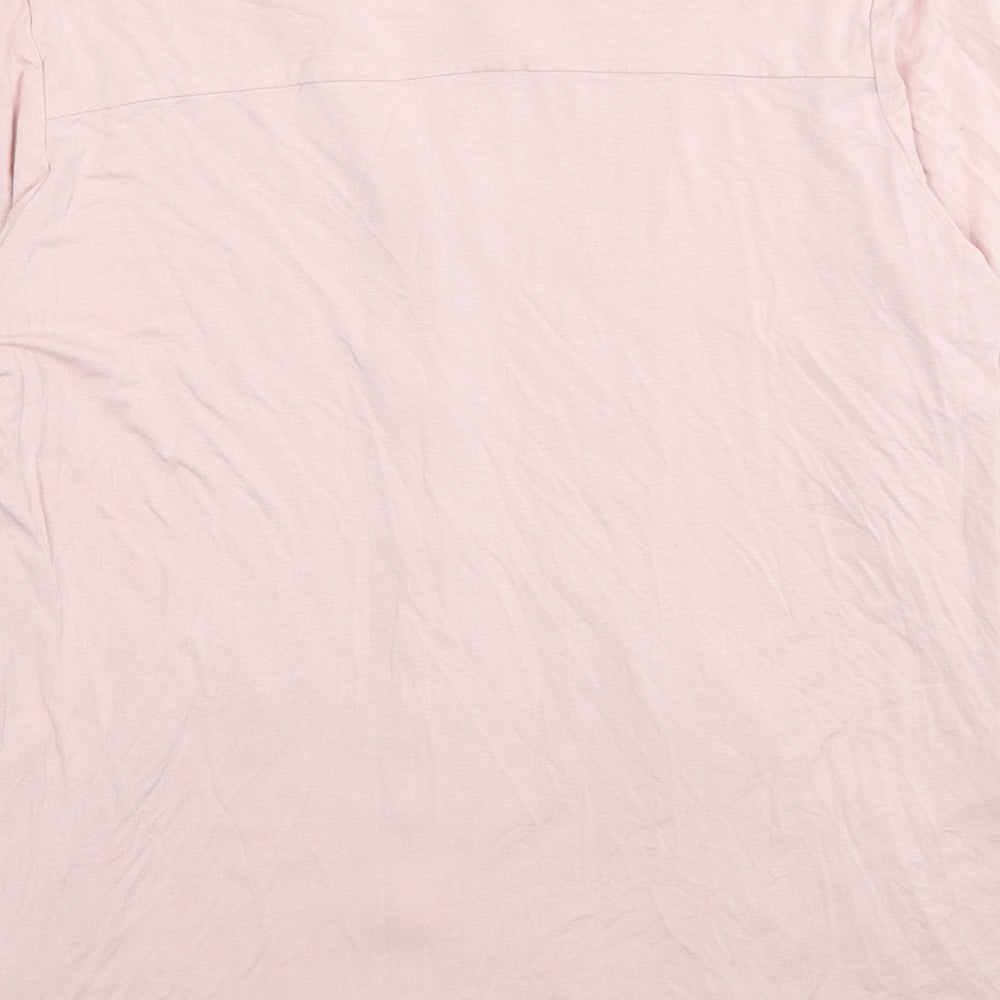 Preworn Womens Pink Viscose Basic Button-Up Size 16 V-Neck