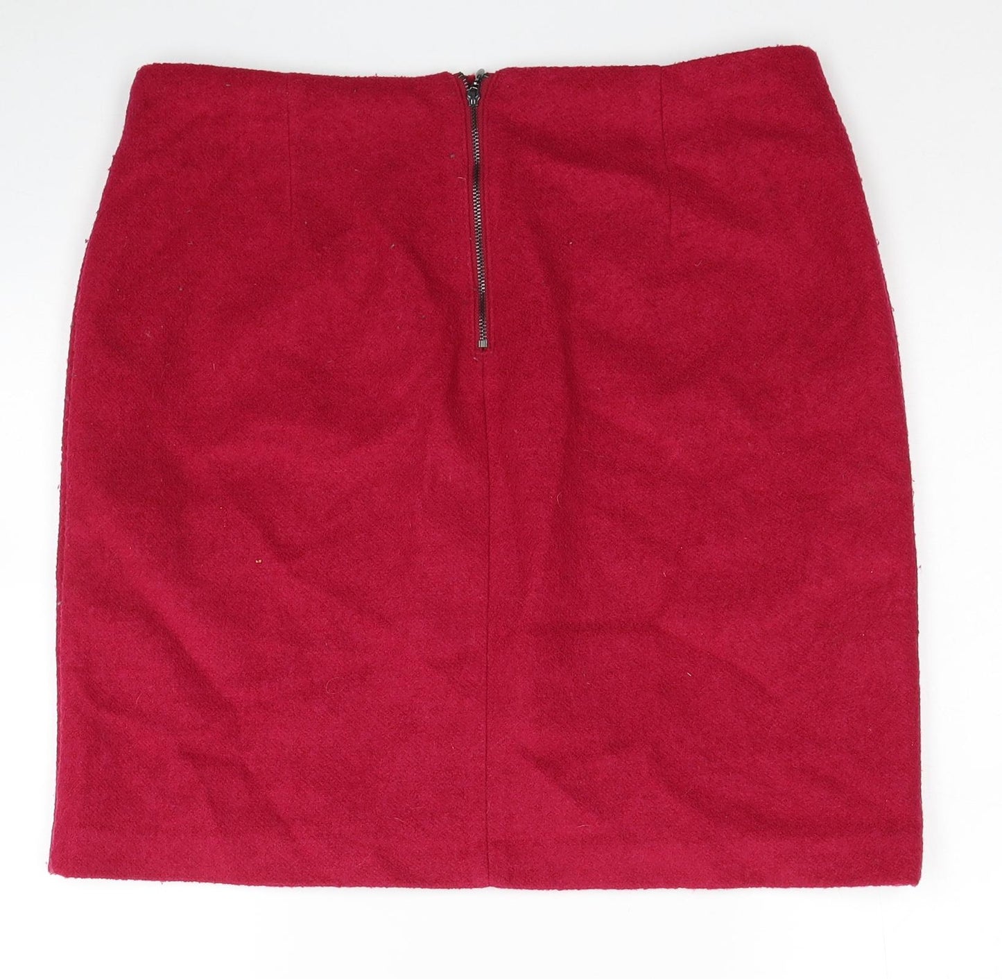 Marks and Spencer Womens Pink Polyester Mini Skirt Size 14 Zip