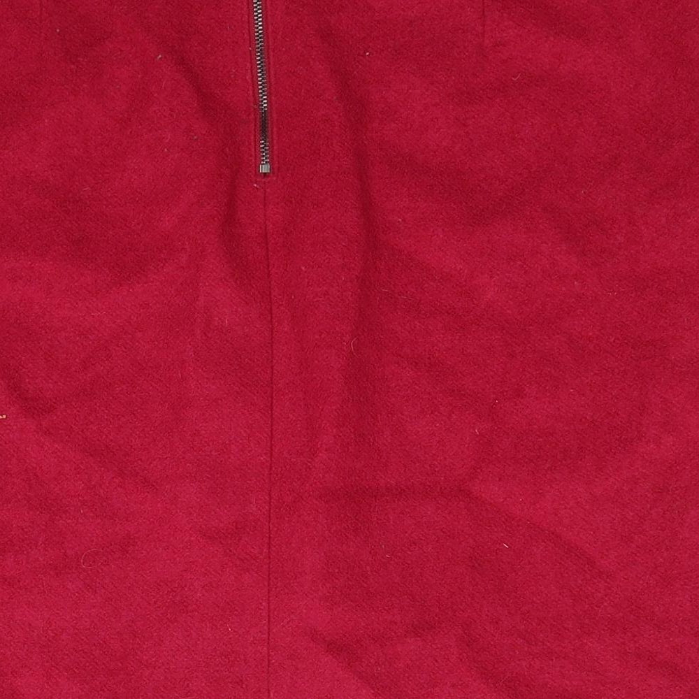 Marks and Spencer Womens Pink Polyester Mini Skirt Size 14 Zip
