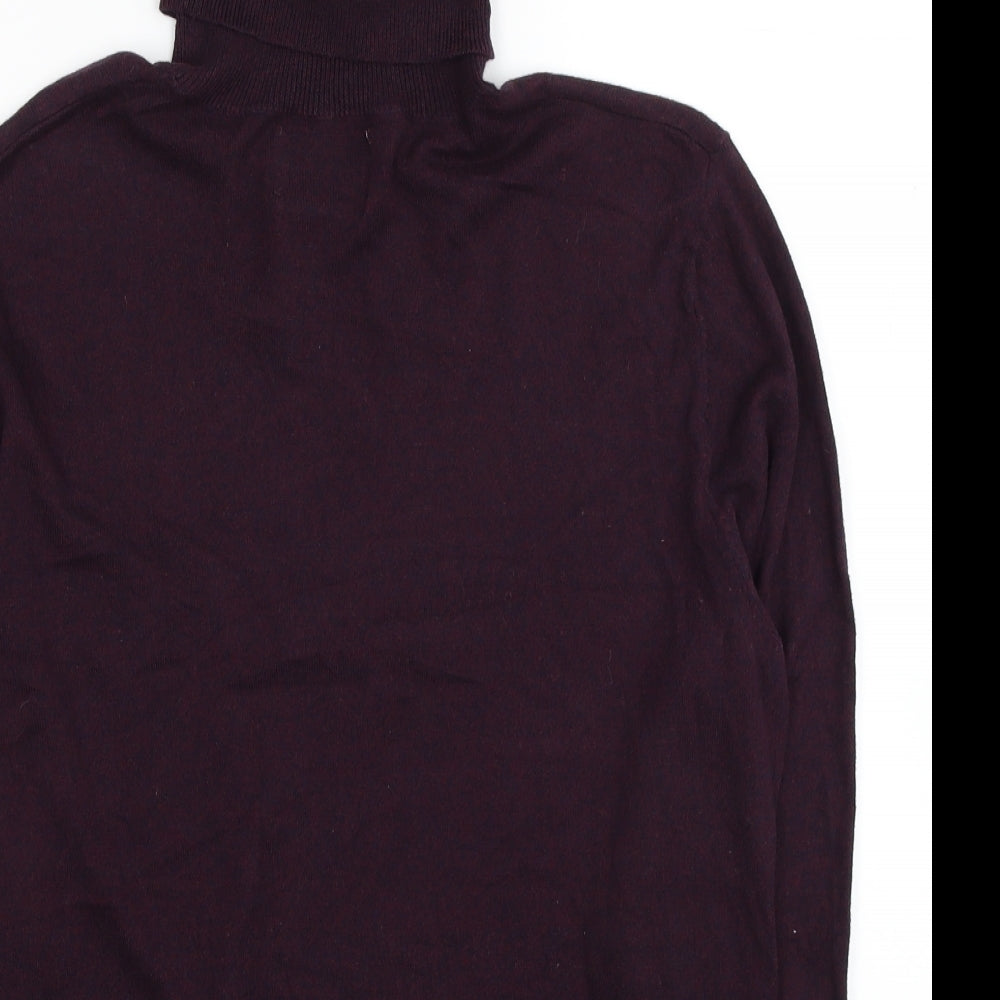 Topman Mens Purple Roll Neck Cotton Pullover Jumper Size L