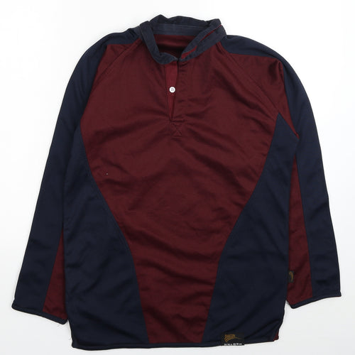 Falcon Mens Red Polyester Pullover Sweatshirt Size S - Colorblock