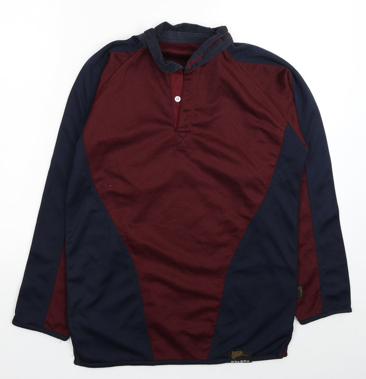 Falcon Mens Red Polyester Pullover Sweatshirt Size S - Colorblock