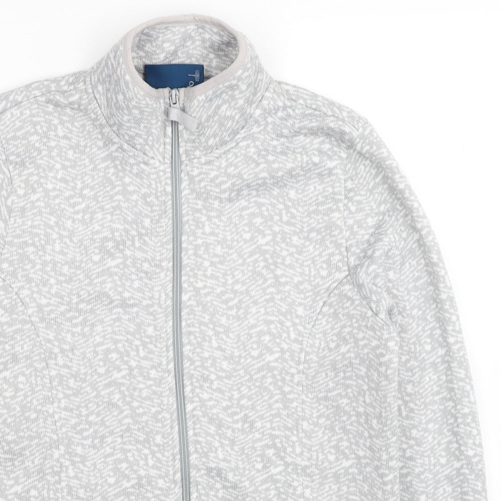 Mountain Warehouse Womens Green Geometric Polyester Full Zip Sweatshirt Size 16 Zip