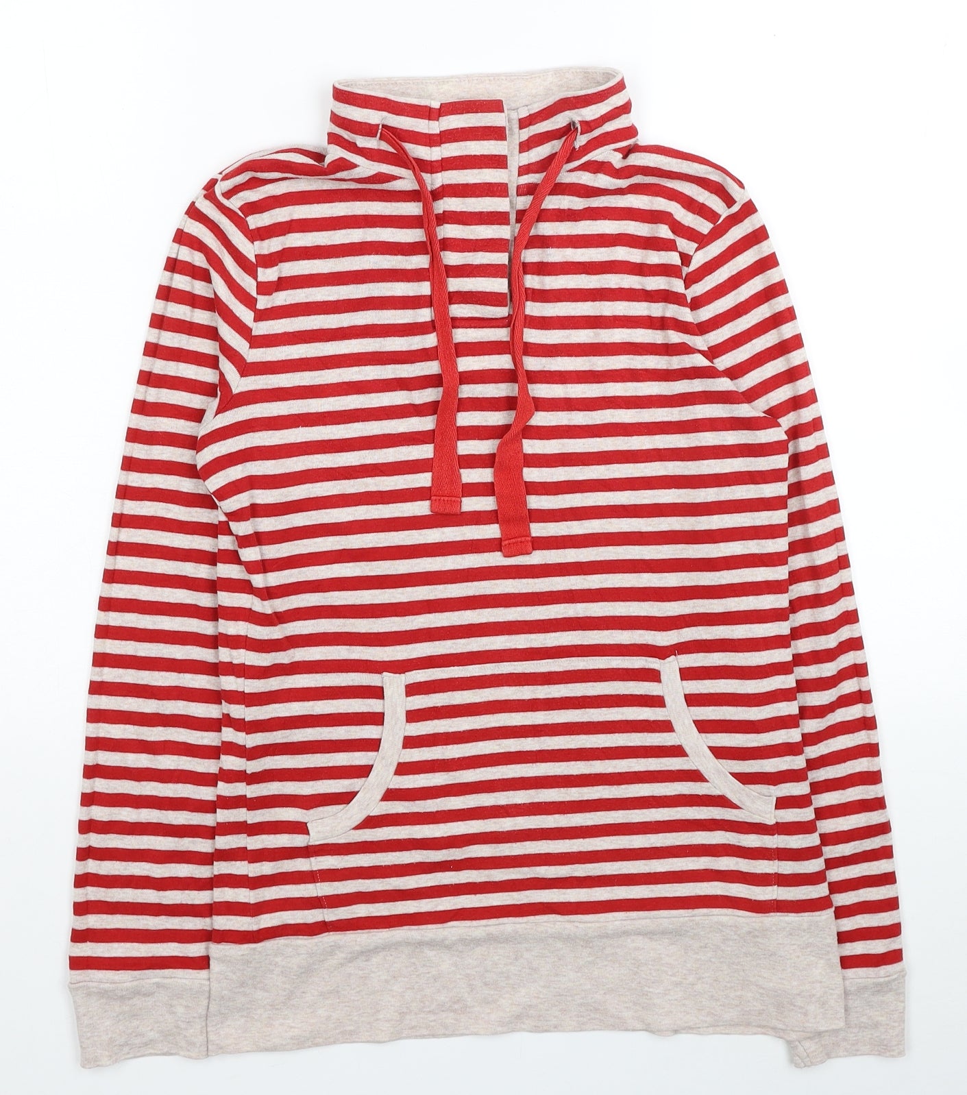 George Womens Red Striped Cotton Pullover Sweatshirt Size 10 Pullover