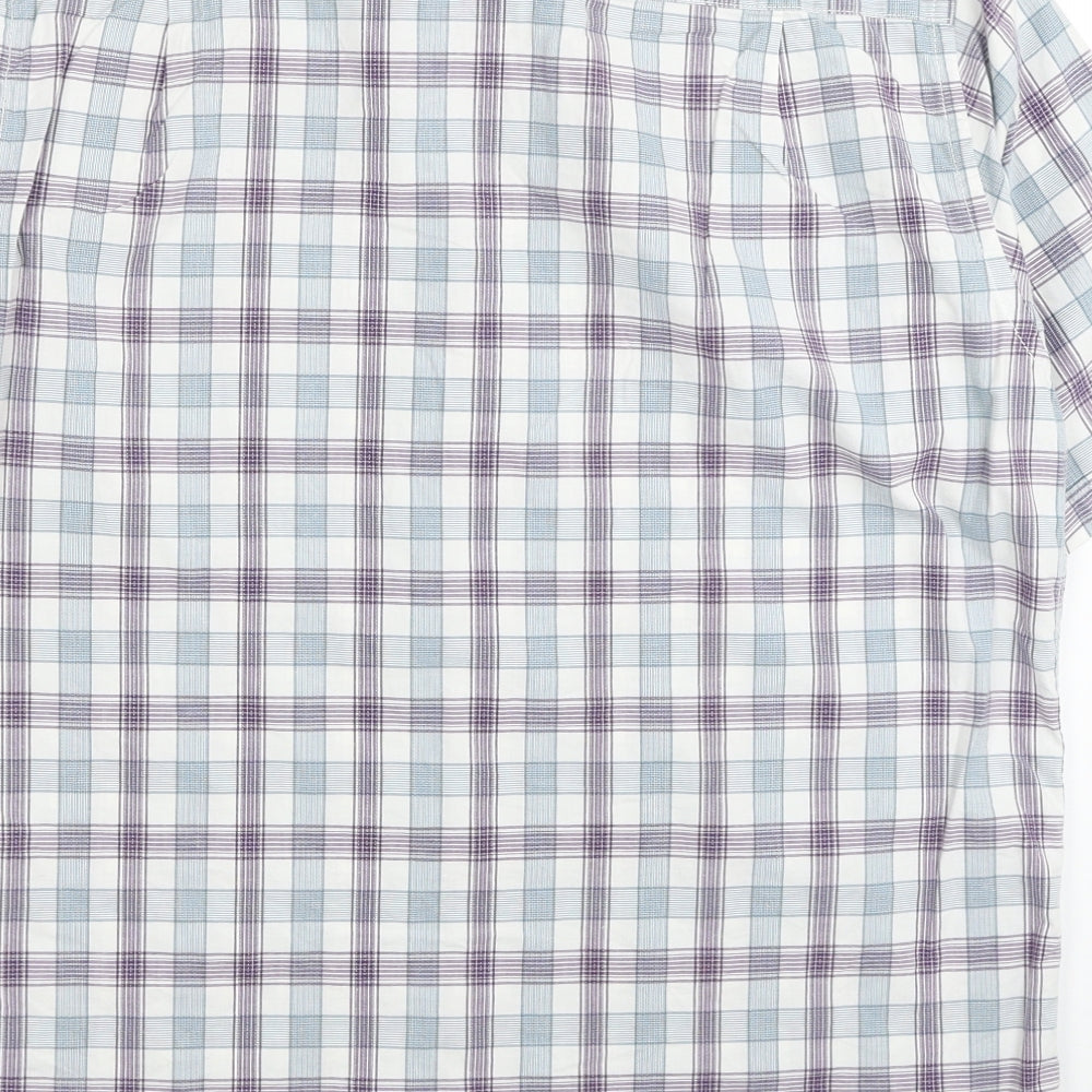 James Pringle Mens Multicoloured Plaid Cotton Button-Up Size L Collared Button