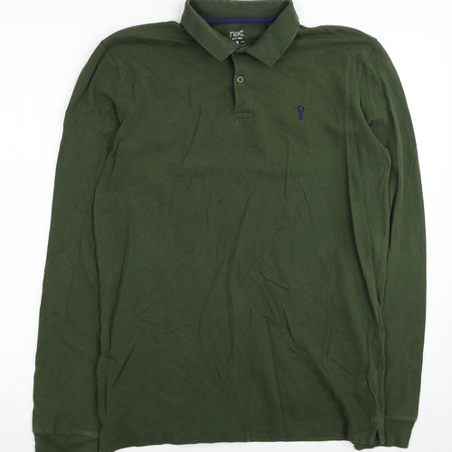 NEXT Womens Green Collared Cotton Pullover Jumper Size M