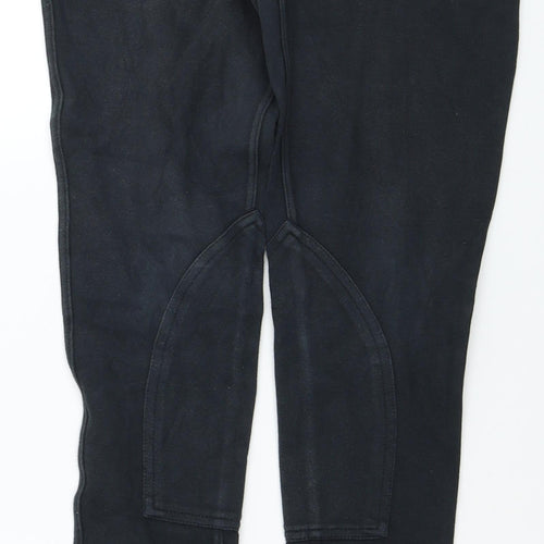 Saxon Womens Black Cotton Capri Leggings Size 12 L30 in