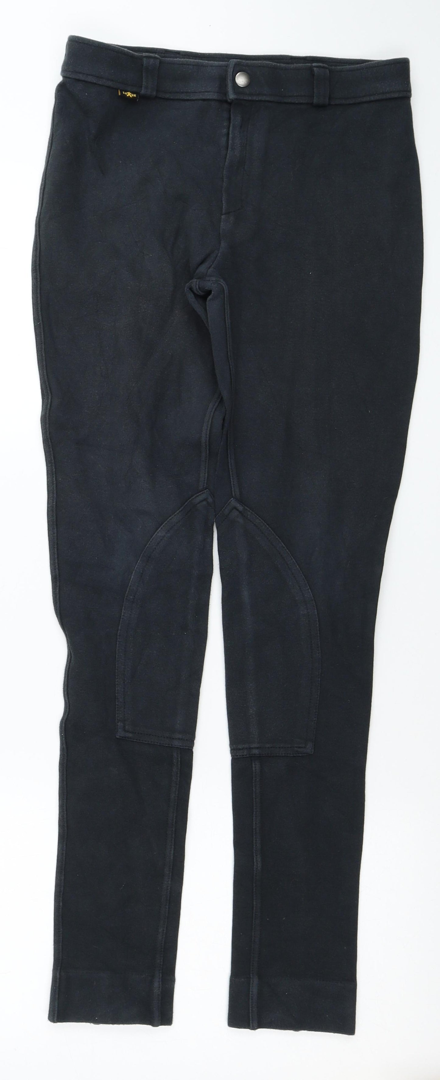 Saxon Womens Black Cotton Capri Leggings Size 12 L30 in