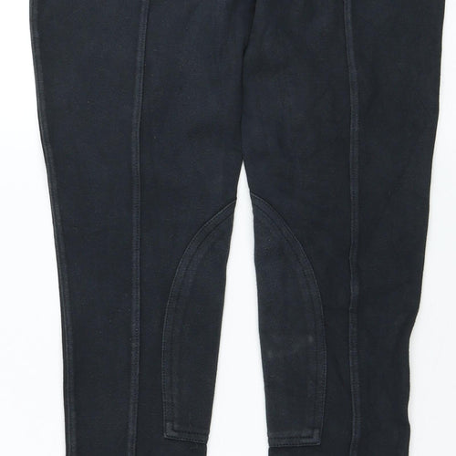 Saxon Womens Black Cotton Capri Leggings Size 12 L30 in