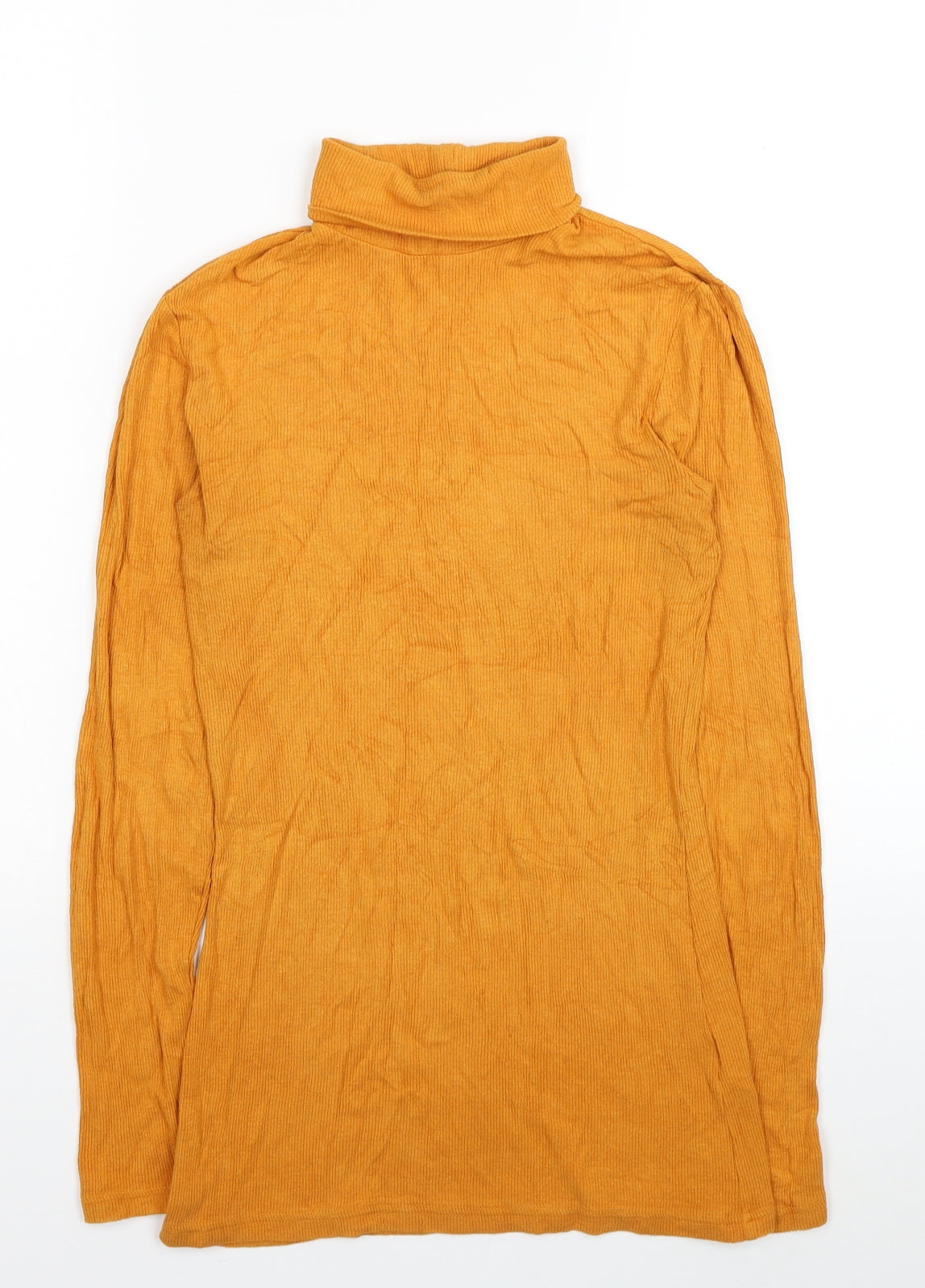 Papaya Womens Yellow Roll Neck Viscose Pullover Jumper Size 10 - Ribbed