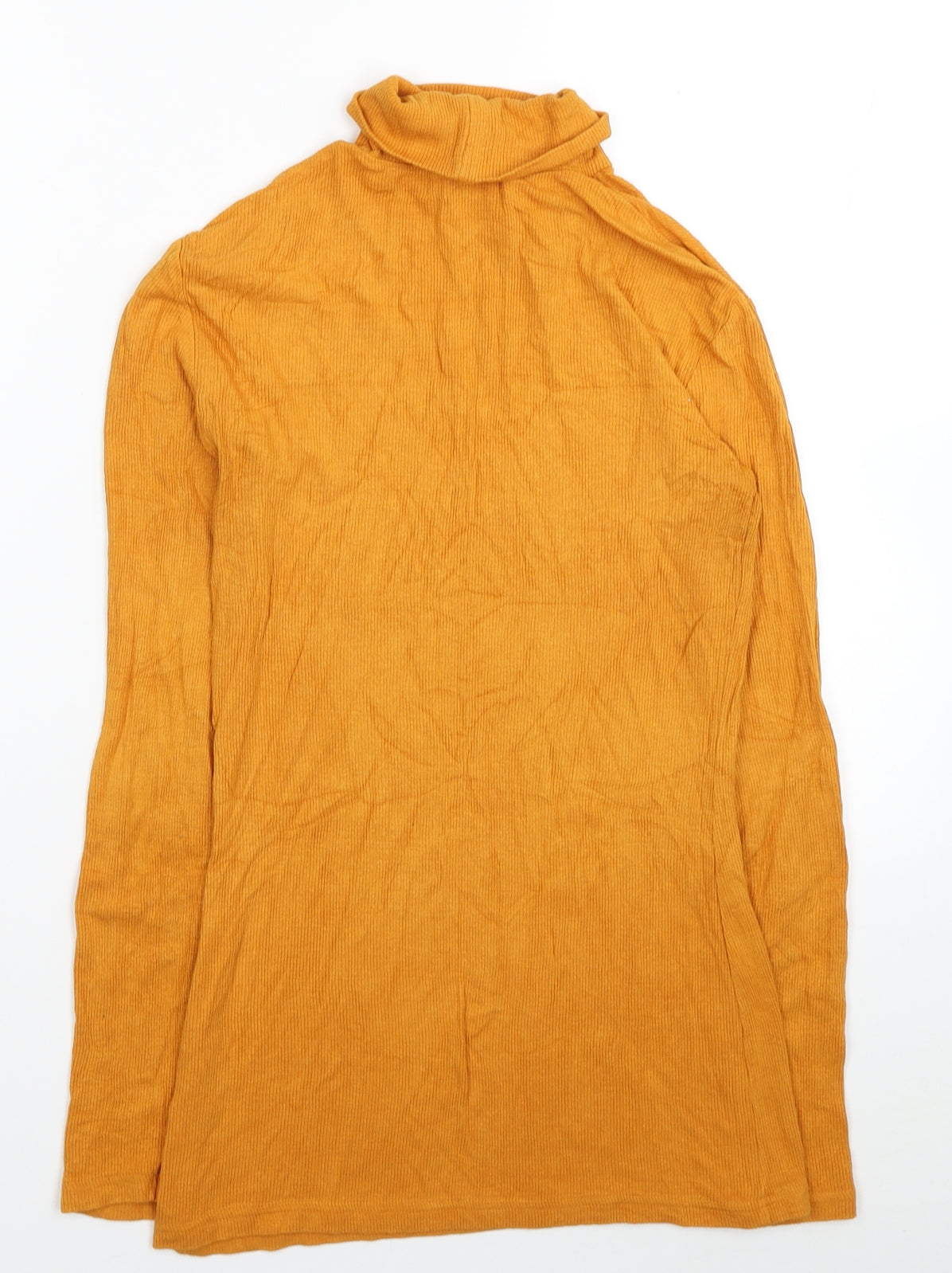 Papaya Womens Yellow Roll Neck Viscose Pullover Jumper Size 10 - Ribbed