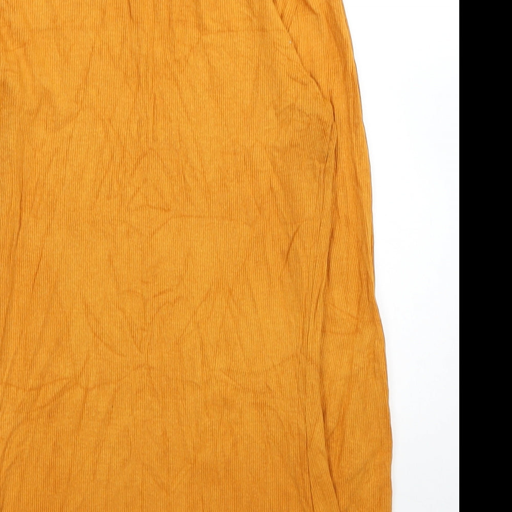 Papaya Womens Yellow Roll Neck Viscose Pullover Jumper Size 10 - Ribbed