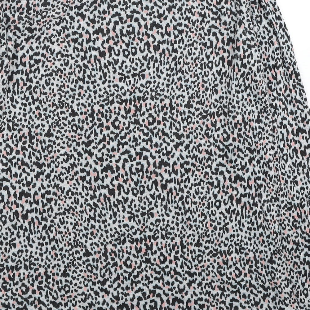 Papaya Womens Grey Animal Print Cotton Basic T-Shirt Size 20 Round Neck - Leopard Print