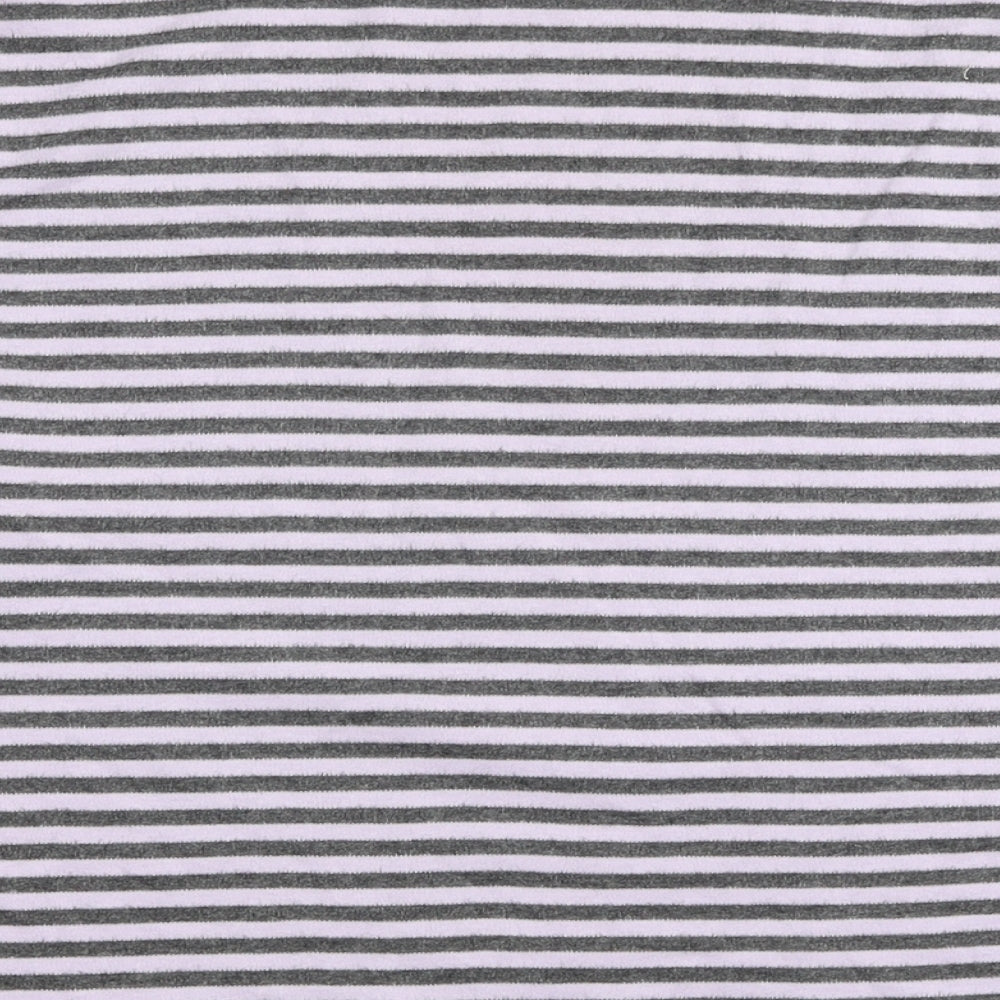 TIGI Womens Grey Striped Polyester Basic T-Shirt Size 18 Scoop Neck