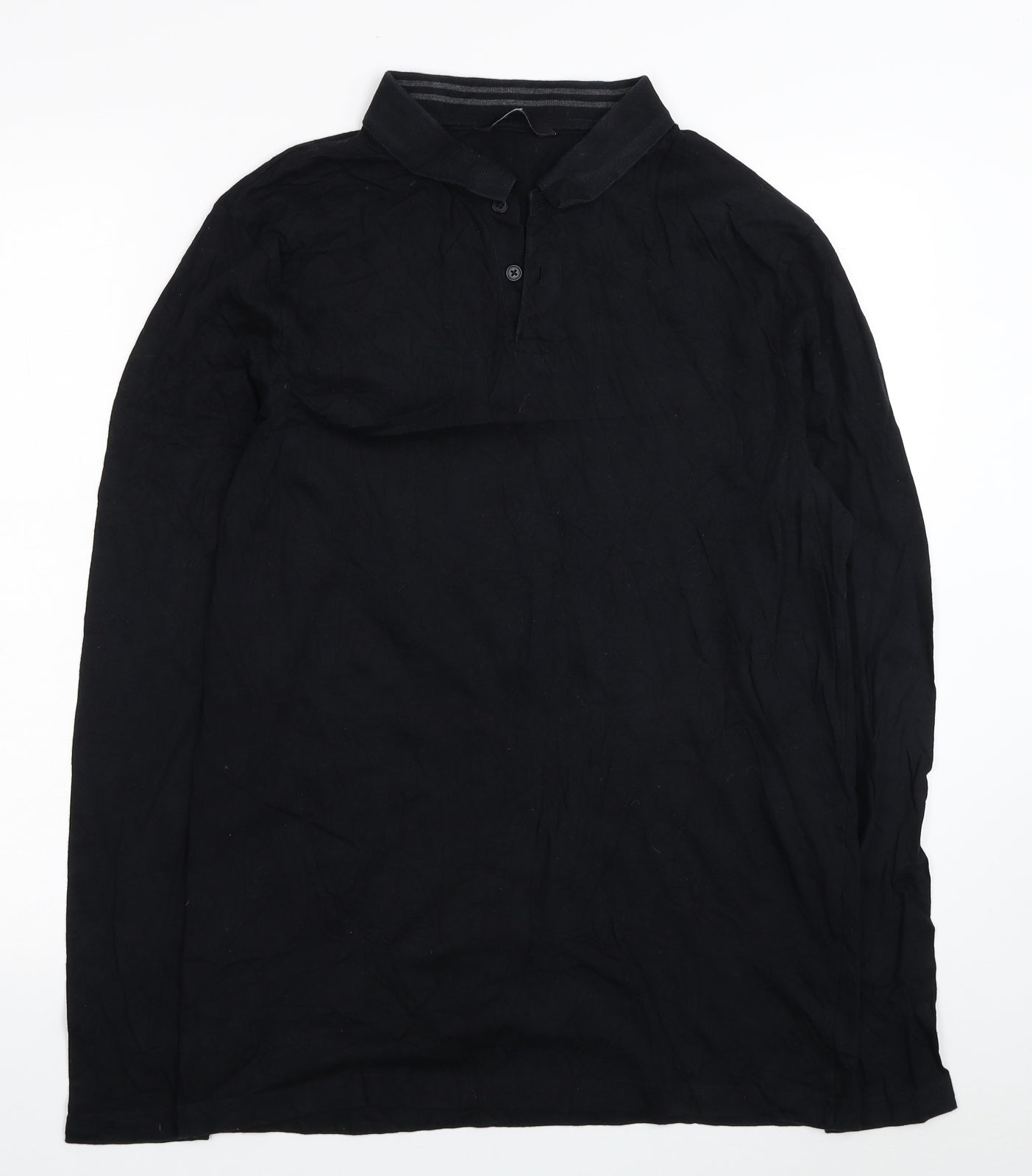 Very Mens Black Cotton Polo Size L Collared Pullover