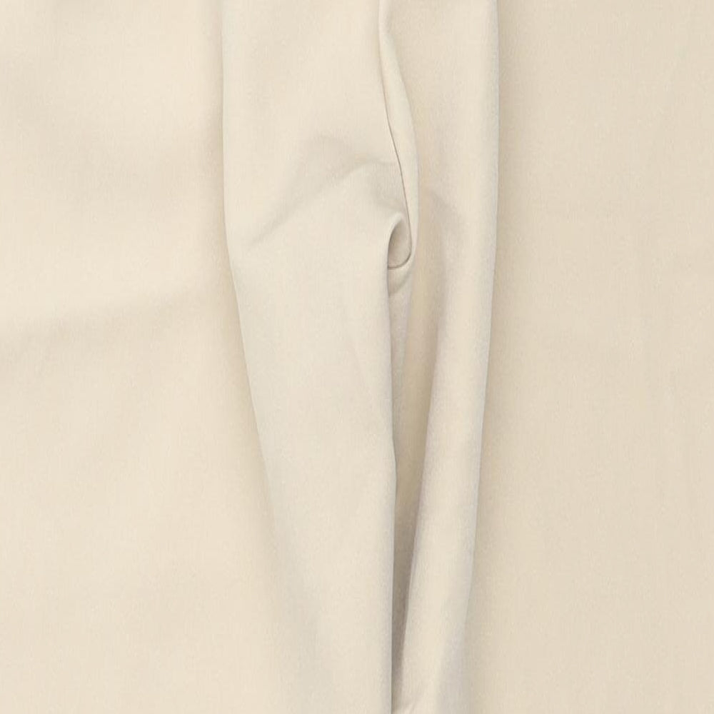 Quiz Womens Beige Polyester Trousers Size 12 L27 in Regular Zip