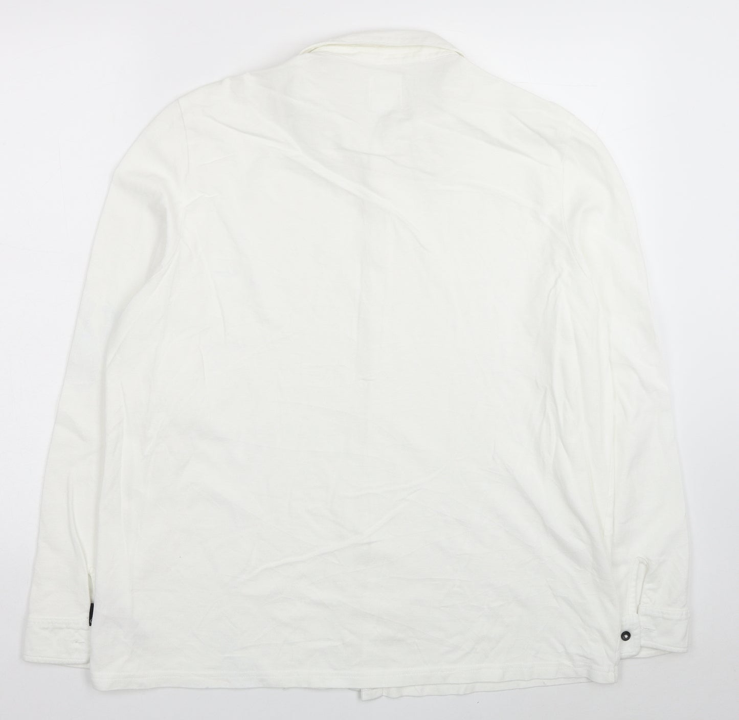 Burton Mens White Cotton Button-Up Size XL Collared Button