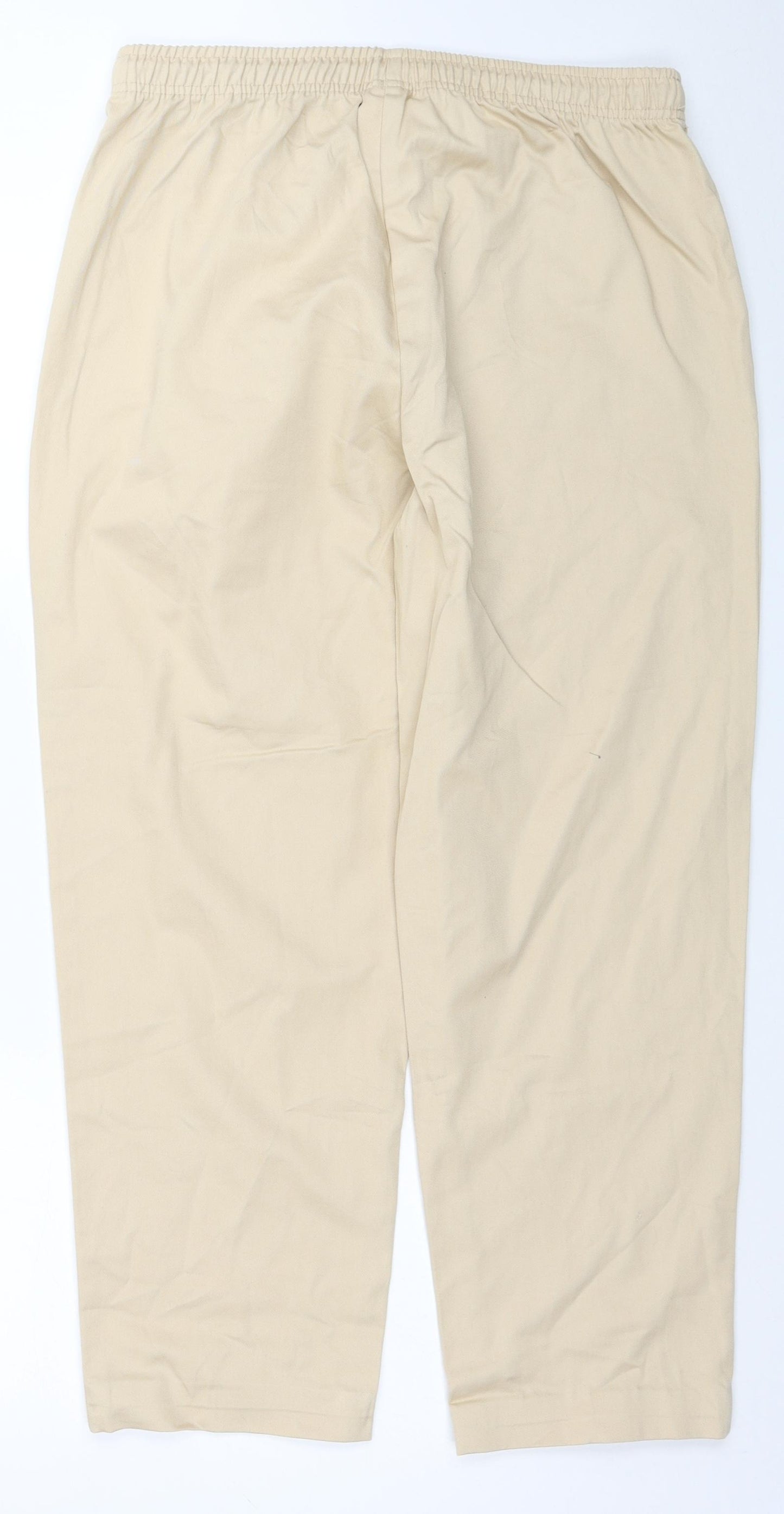 Damart Womens Beige Cotton Cargo Trousers Size 16 L27 in Regular Drawstring
