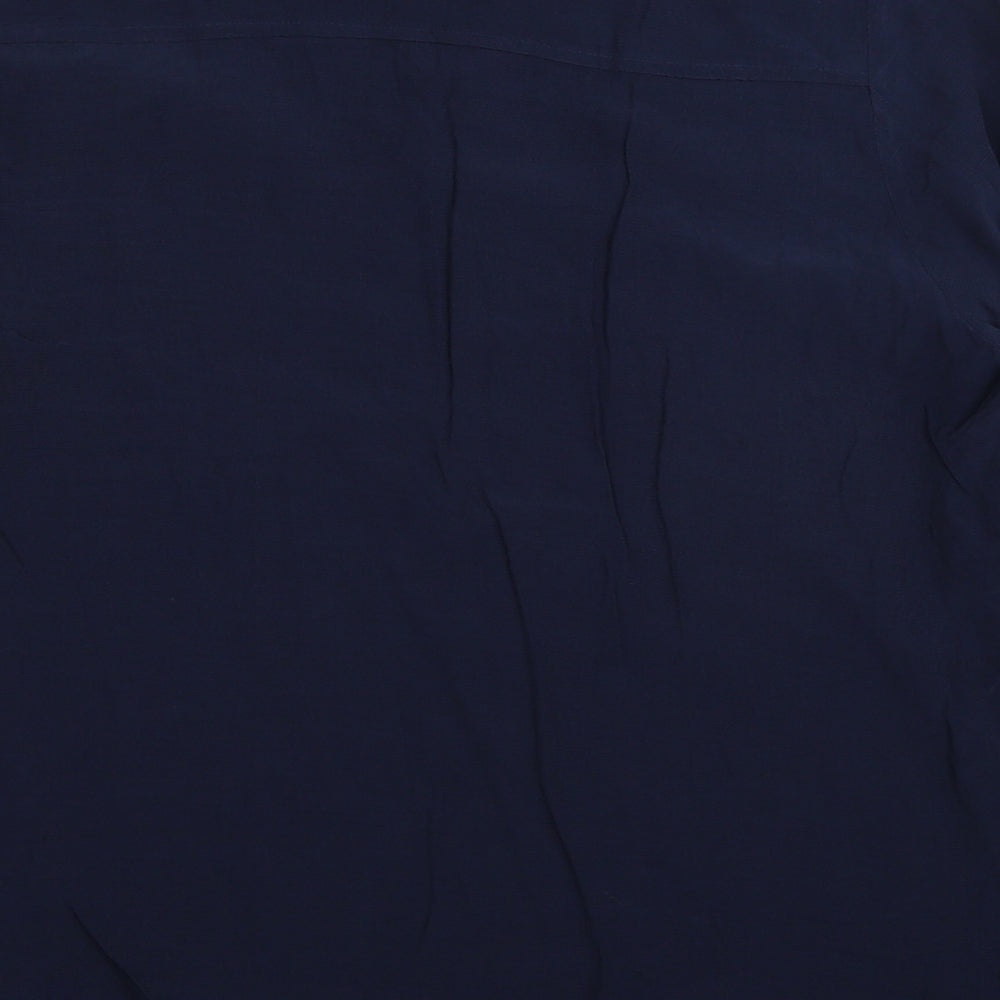 Marks and Spencer Womens Blue Viscose Basic Button-Up Size 20 Collared