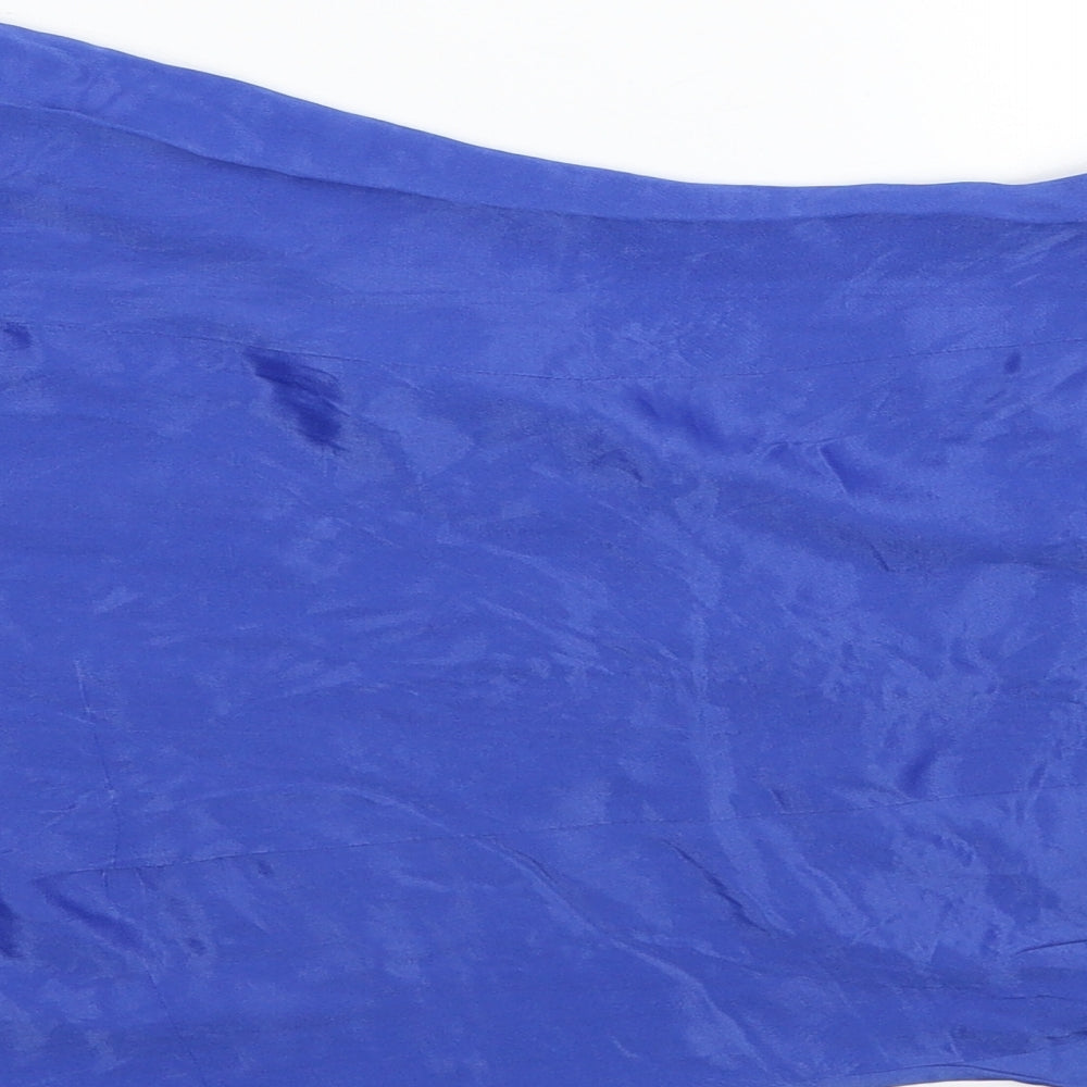 Zara Womens Blue Polyester Slip Dress Size M Halter Zip