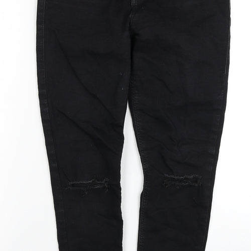 Topshop Womens Black Cotton Skinny Jeans Size 26 in L28 in Regular Zip