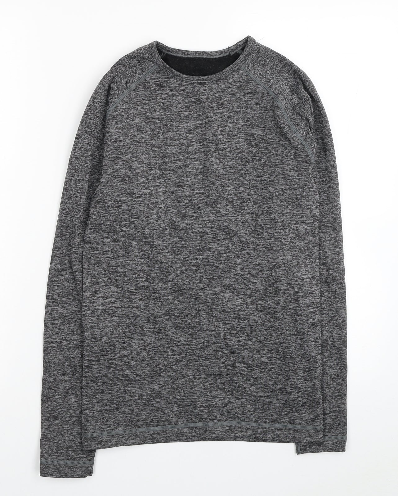 Workout Womens Grey Polyimide Pullover Casual Size M Round Neck Pullover