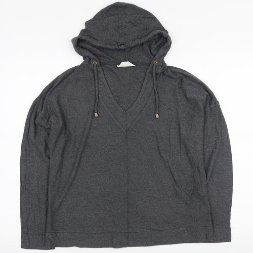 Marks and Spencer Womens Grey Viscose Pullover Hoodie Size 10 Pullover - Lounge Hoodie