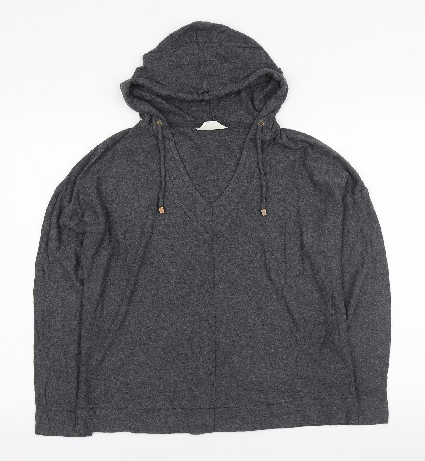 Marks and Spencer Womens Grey Viscose Pullover Hoodie Size 10 Pullover - Lounge Hoodie