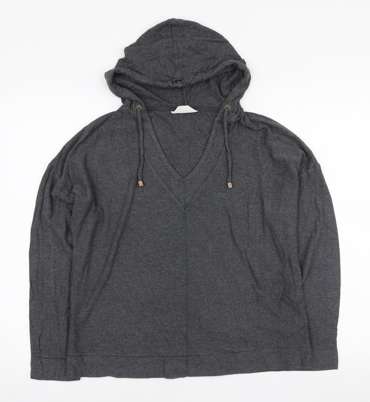 Marks and Spencer Womens Grey Viscose Pullover Hoodie Size 10 Pullover - Lounge Hoodie