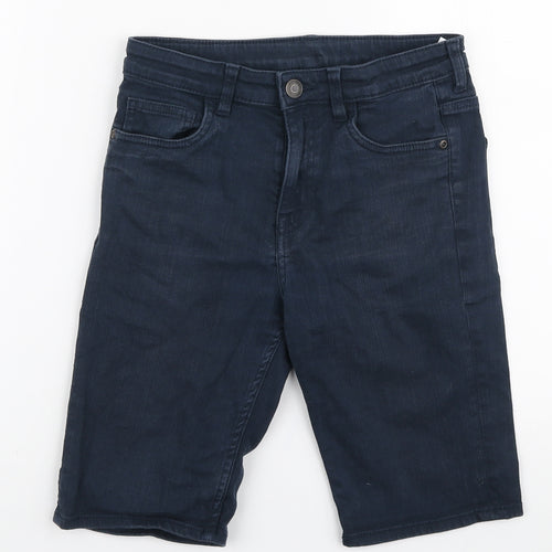 H&M Boys Blue Cotton Bermuda Shorts Size 10-11 Years Regular Zip