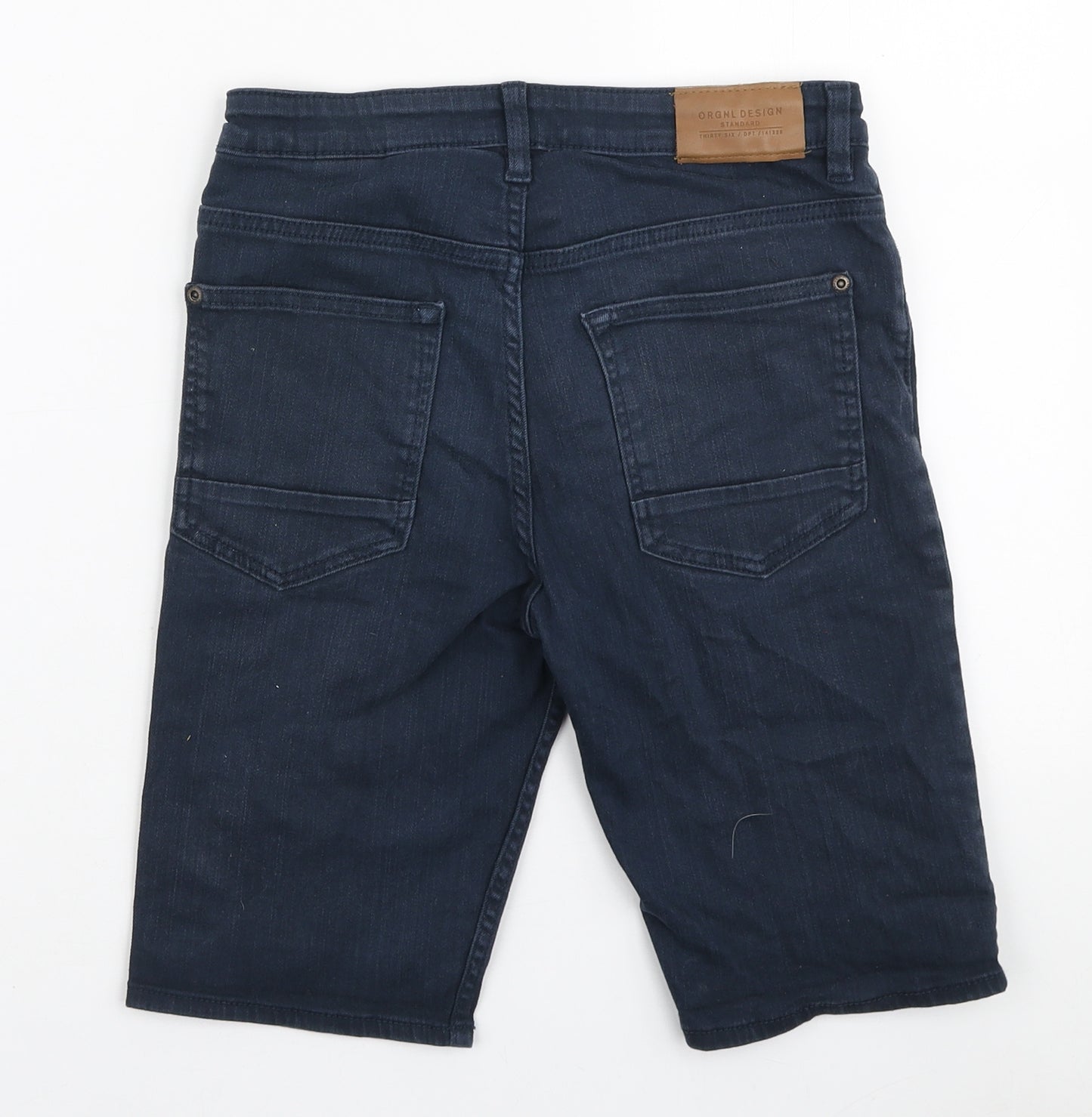 H&M Boys Blue Cotton Bermuda Shorts Size 10-11 Years Regular Zip