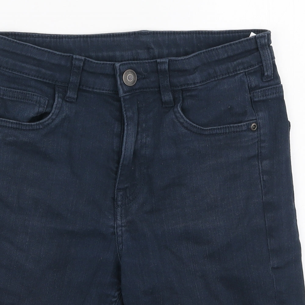H&M Boys Blue Cotton Bermuda Shorts Size 10-11 Years Regular Zip