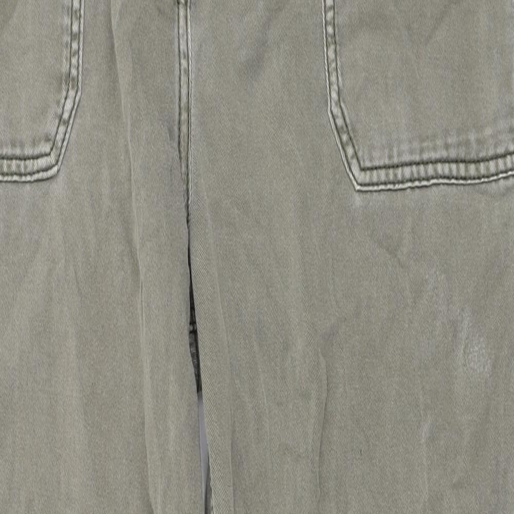 NEXT Womens Green Cotton Tapered Jeans Size 14 L28 in Regular Zip