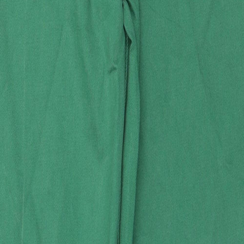 Primark Womens Green Cotton Straight Jeans Size 10 L31 in Regular Zip - Distressed hem