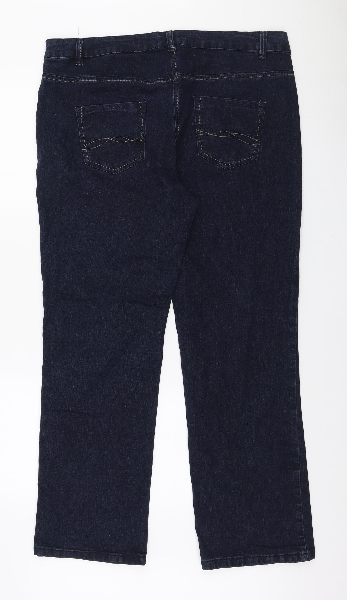 TU Womens Blue Polyester Tapered Jeans Size 20 L29 in Regular Zip