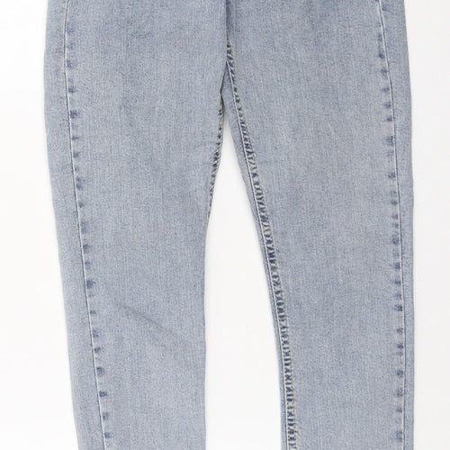 Topshop Womens Blue Cotton Skinny Jeans Size 25 in L32 in Regular Zip