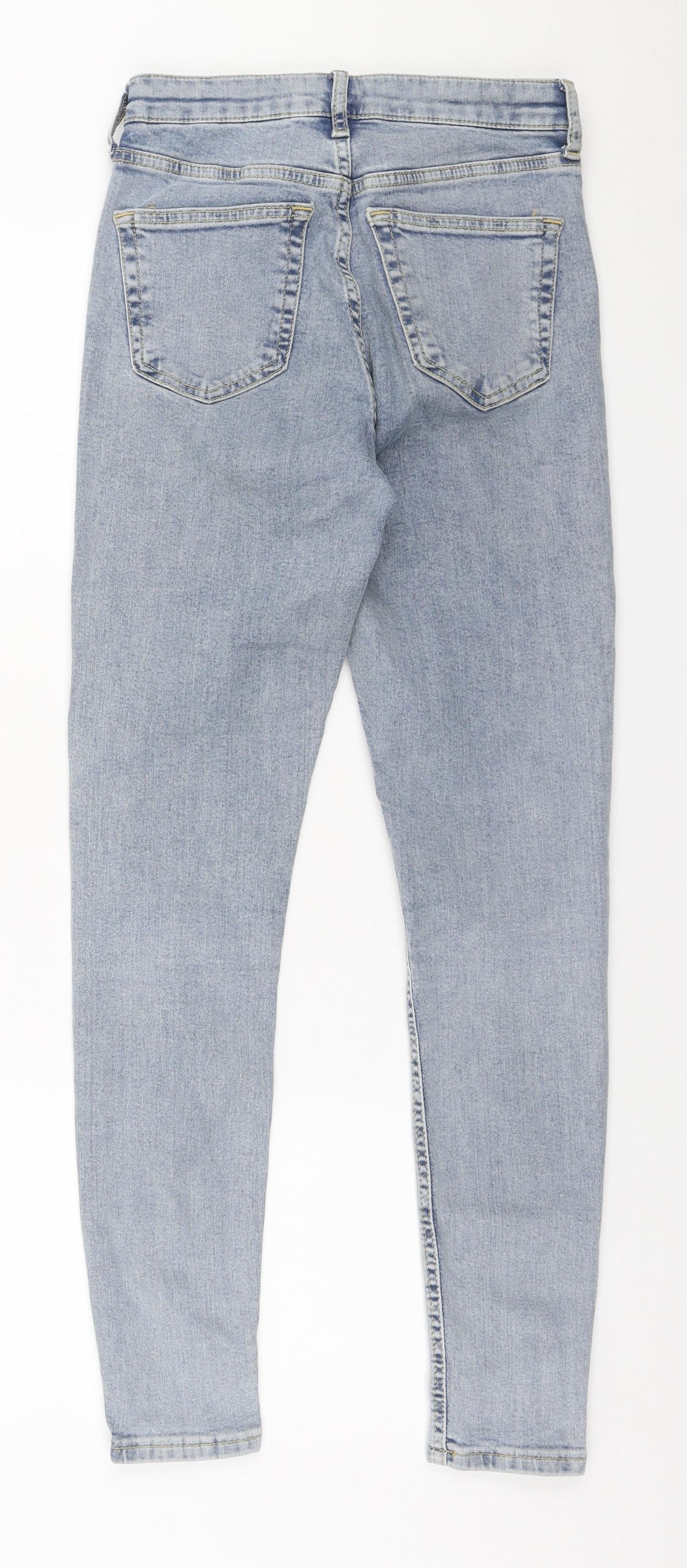 Topshop Womens Blue Cotton Skinny Jeans Size 25 in L32 in Regular Zip