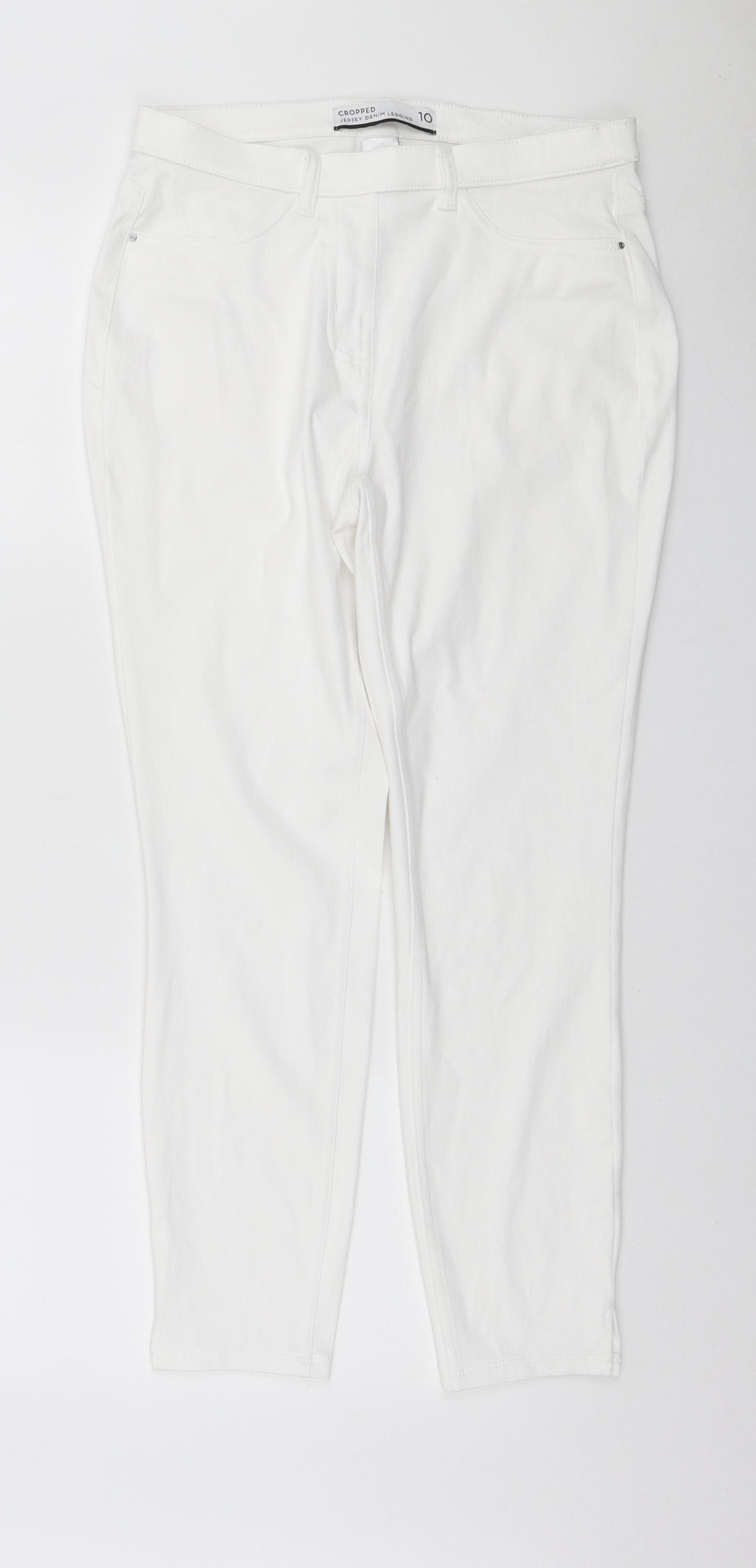 NEXT Womens White Cotton Jegging Jeans Size 10 L25 in Regular - Cropped