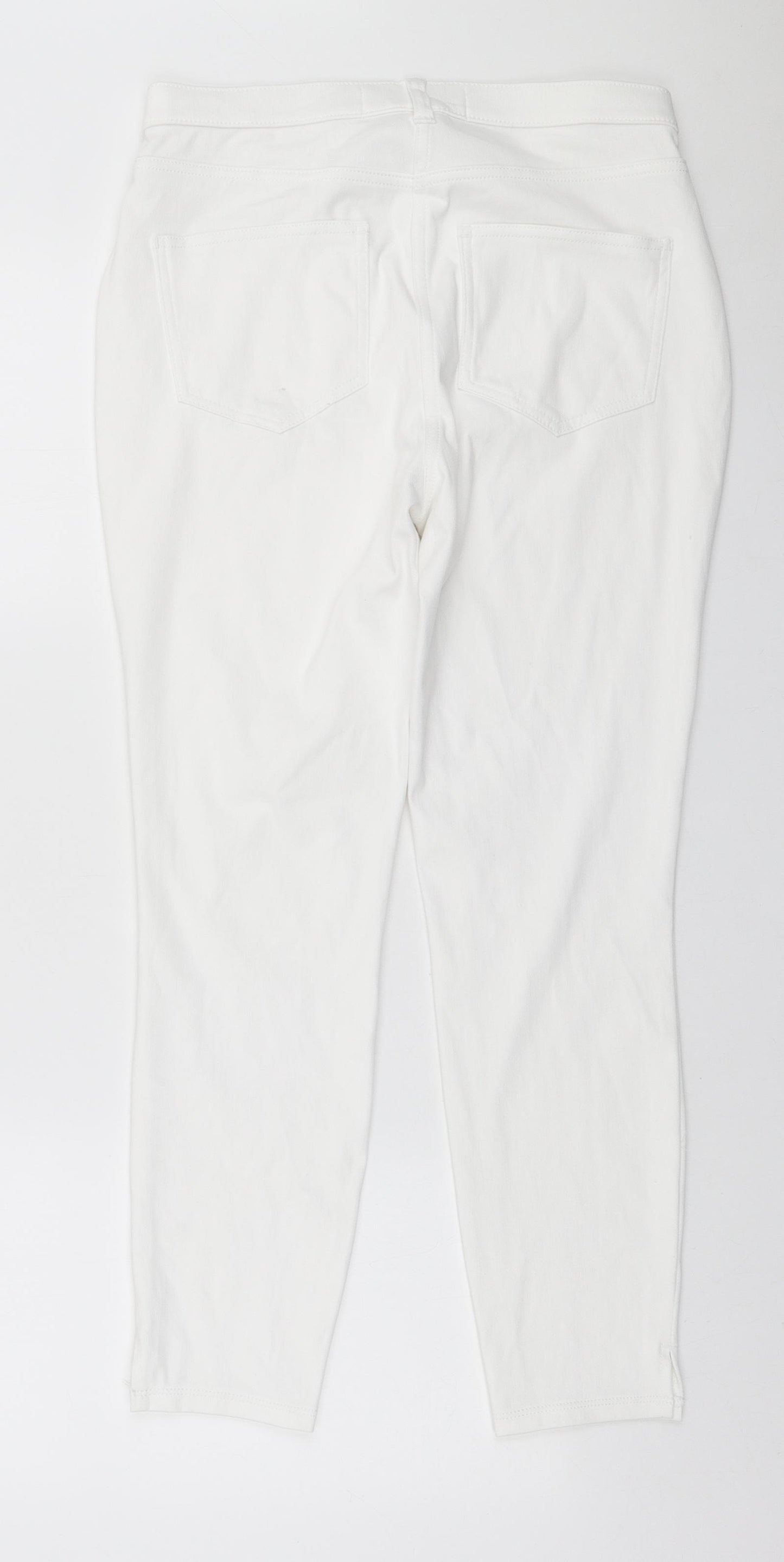 NEXT Womens White Cotton Jegging Jeans Size 10 L25 in Regular - Cropped