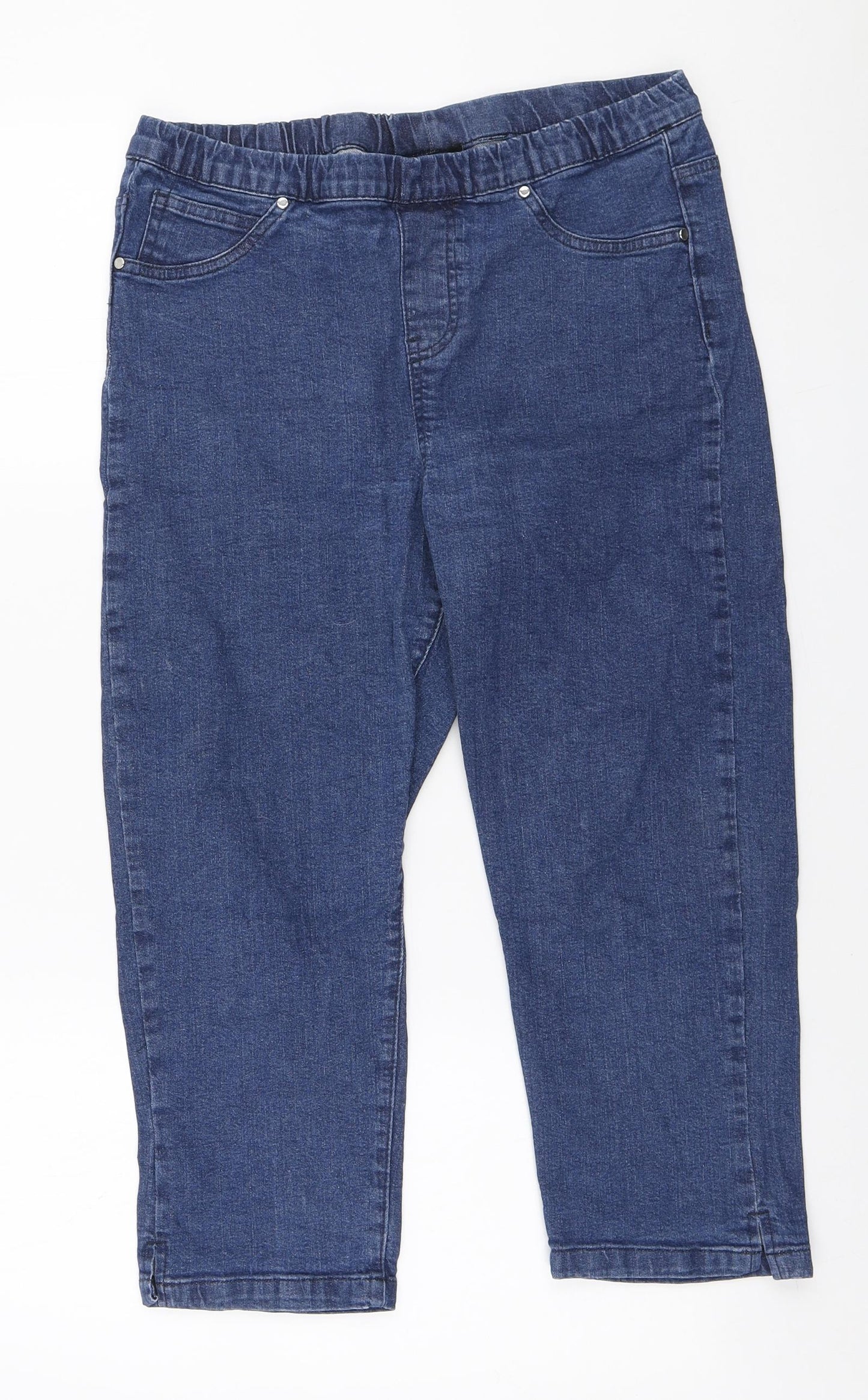 Intuition Womens Blue Cotton Cropped Jeans Size 14 L21 in Regular