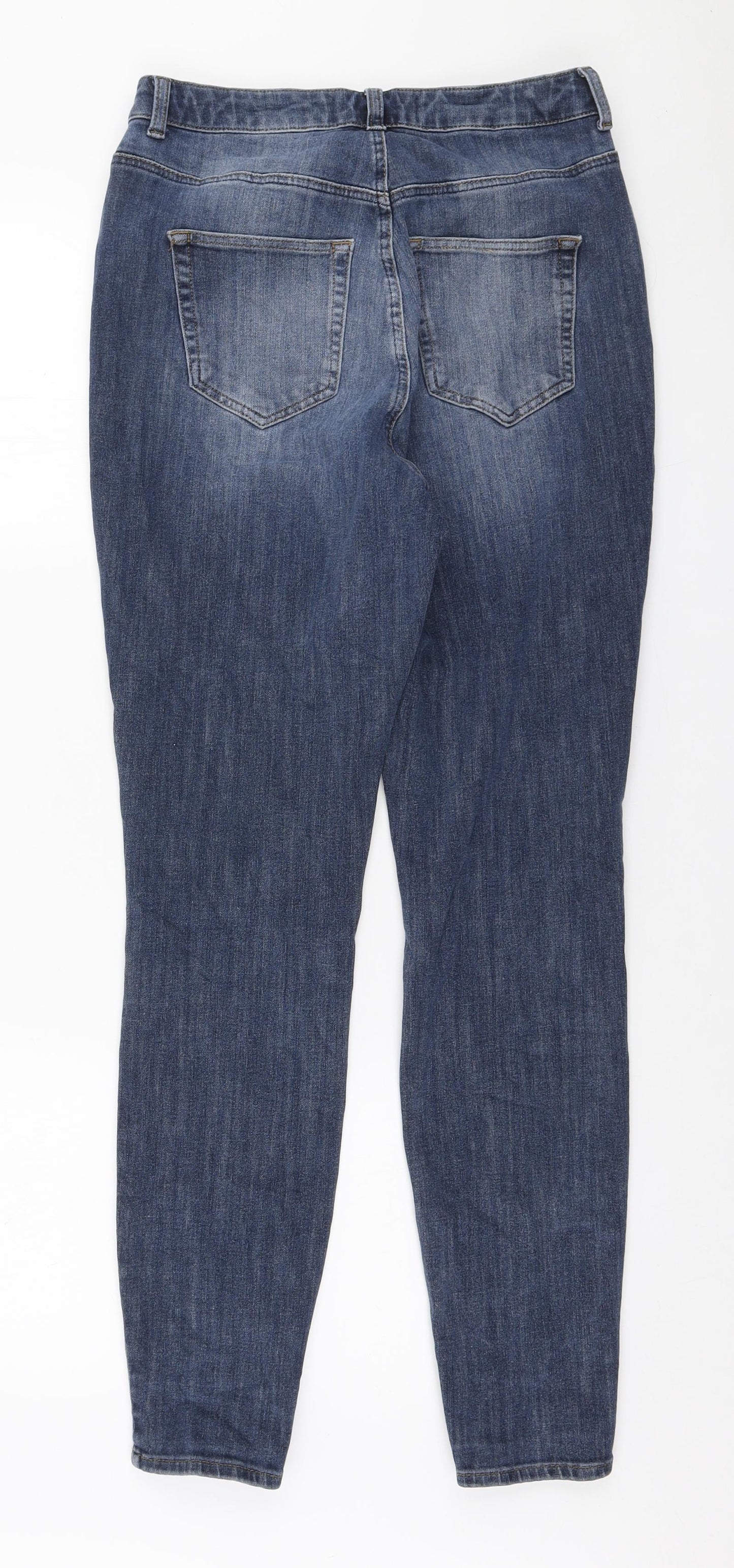 Zero Womens Blue Cotton Skinny Jeans Size 14 L32 in Regular Zip