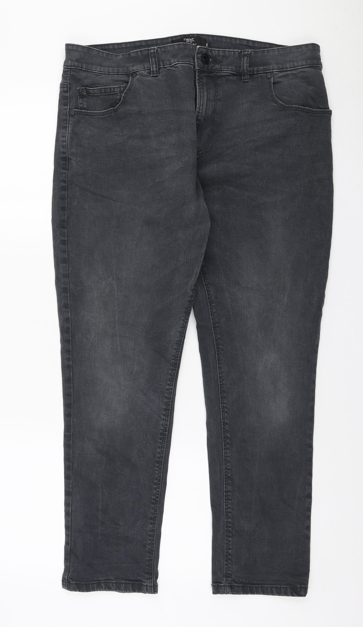 NEXT Mens Black Cotton Skinny Jeans Size 36 in L28 in Regular Zip