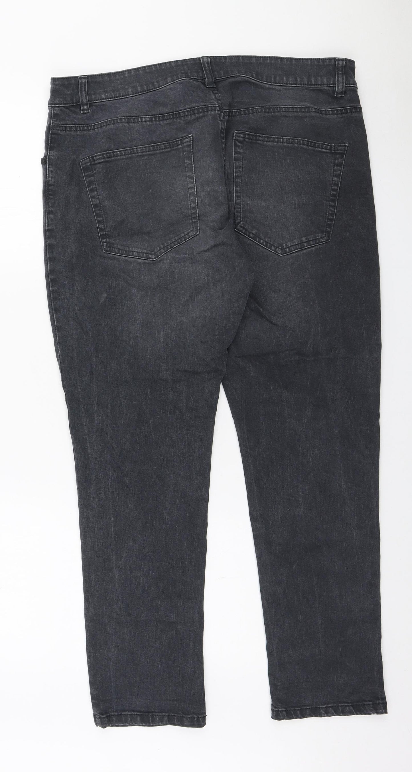 NEXT Mens Black Cotton Skinny Jeans Size 36 in L28 in Regular Zip