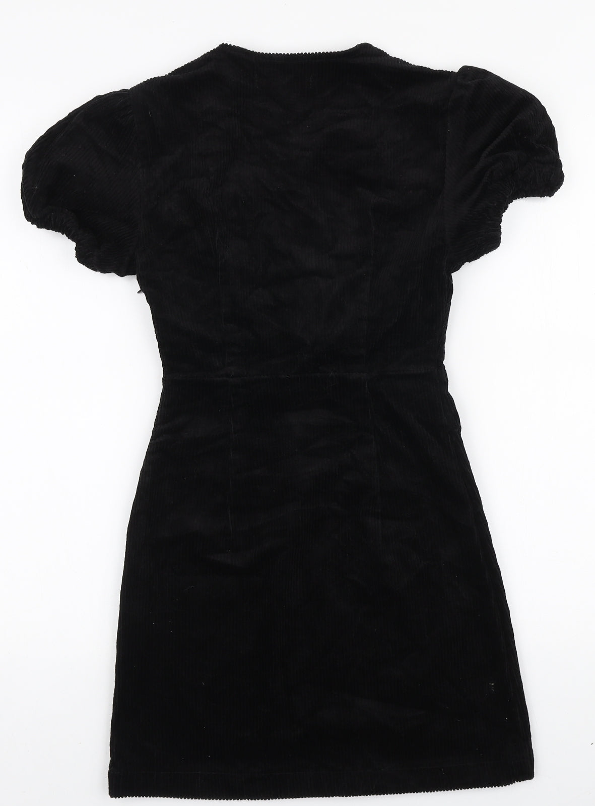 Denim & Co. Womens Black Cotton A-Line Size 6 Round Neck Zip