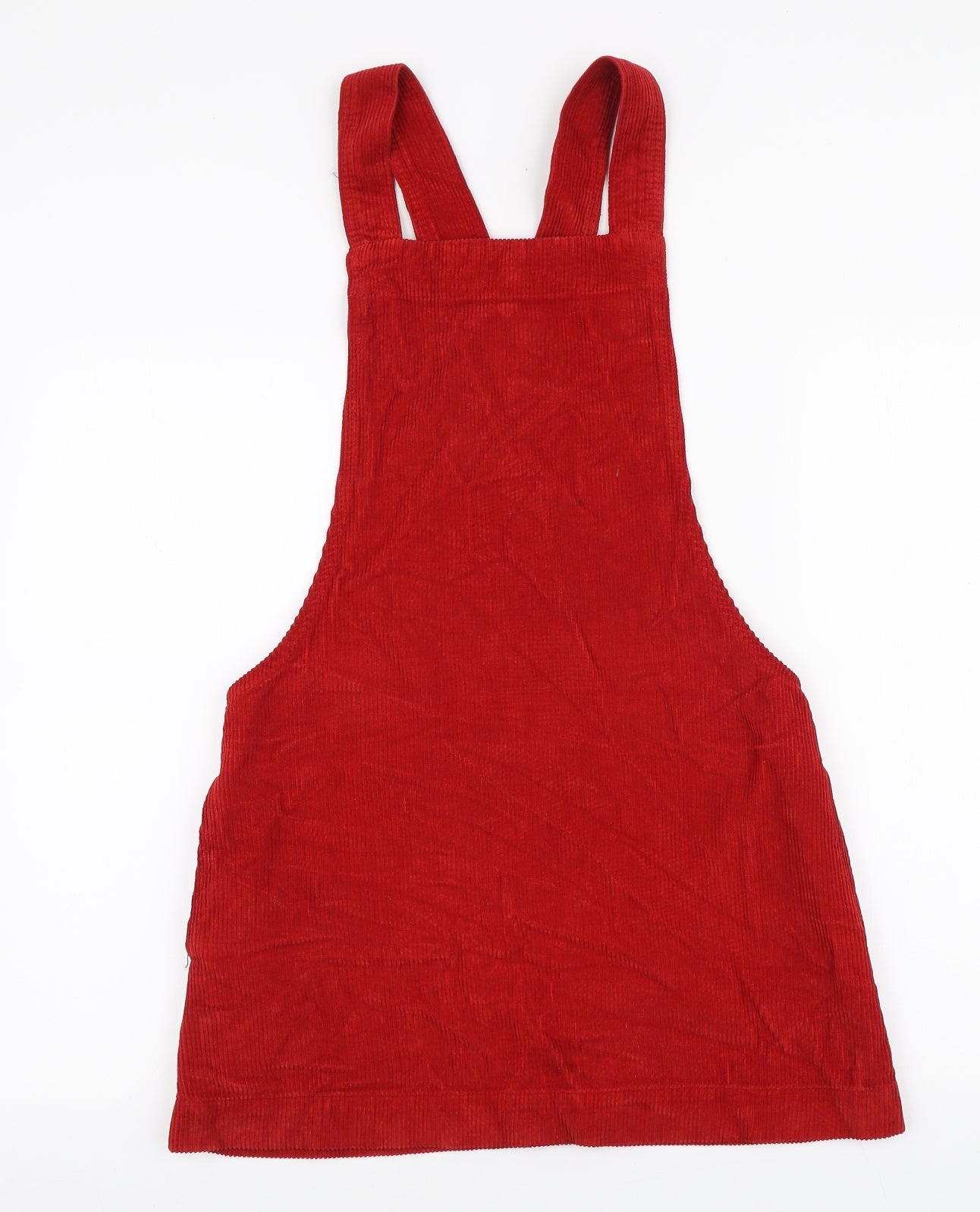 BDG Womens Red Cotton Pinafore/Dungaree Dress Size S Square Neck Pullover