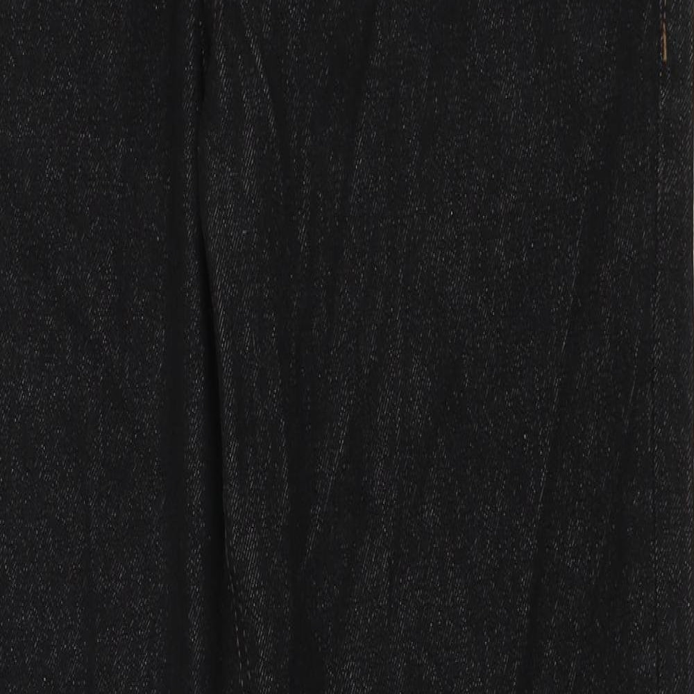George Mens Black Cotton Straight Jeans Size 32 in L32 in Regular Zip